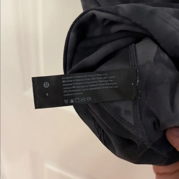 lululemon Align Short Sleeved Black and Gray Shirt - Size 8 - Picture 3 of 7